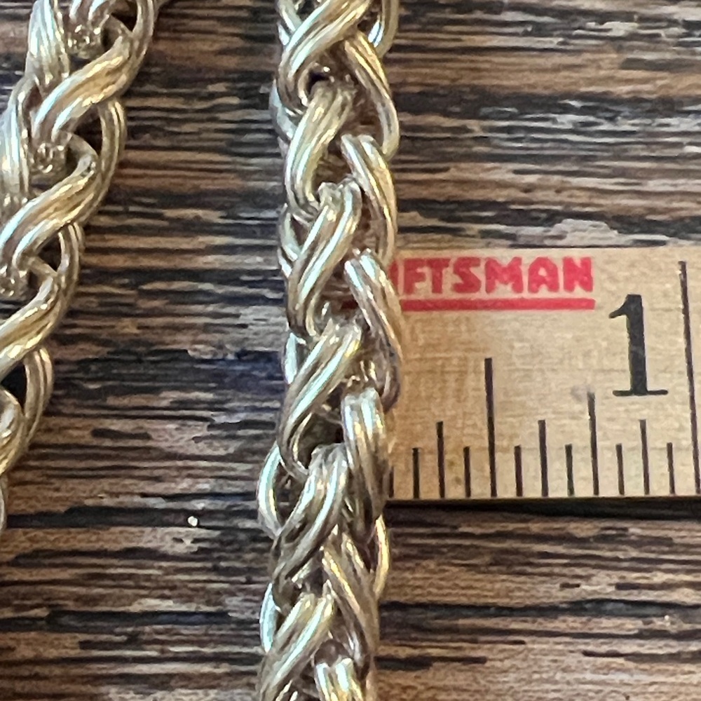 Vintage Givenchy thick Gold tone braided Rope chain necklace 16” - Picture 6 of 6